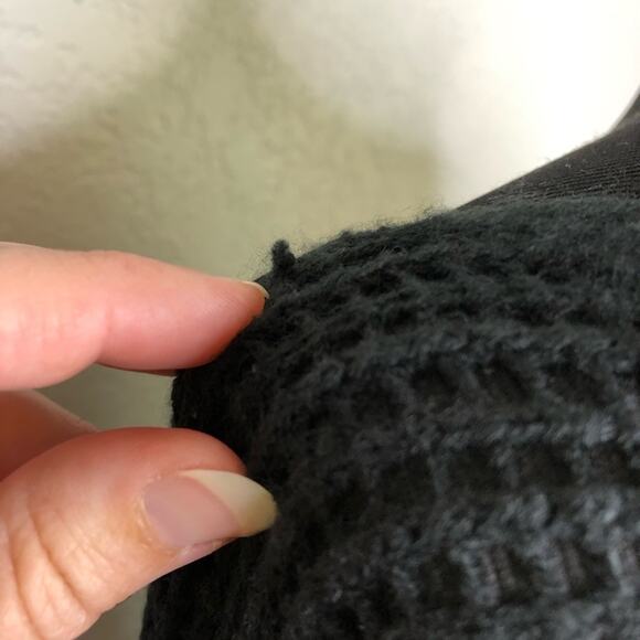 Soft Surroundings black open knit sweater tunic / dress size Missy One Size OS - Picture 10 of 13